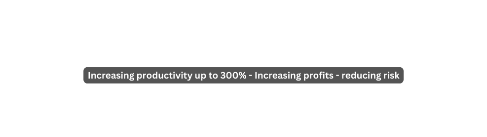 Increasing productivity up to 300 Increasing profits reducing risk